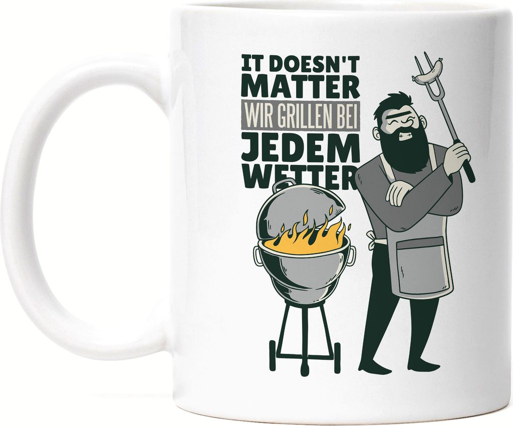 Grillmeister Grillen Tasse Papa Vatertag BBQ Geschenk Grill Produktbild 