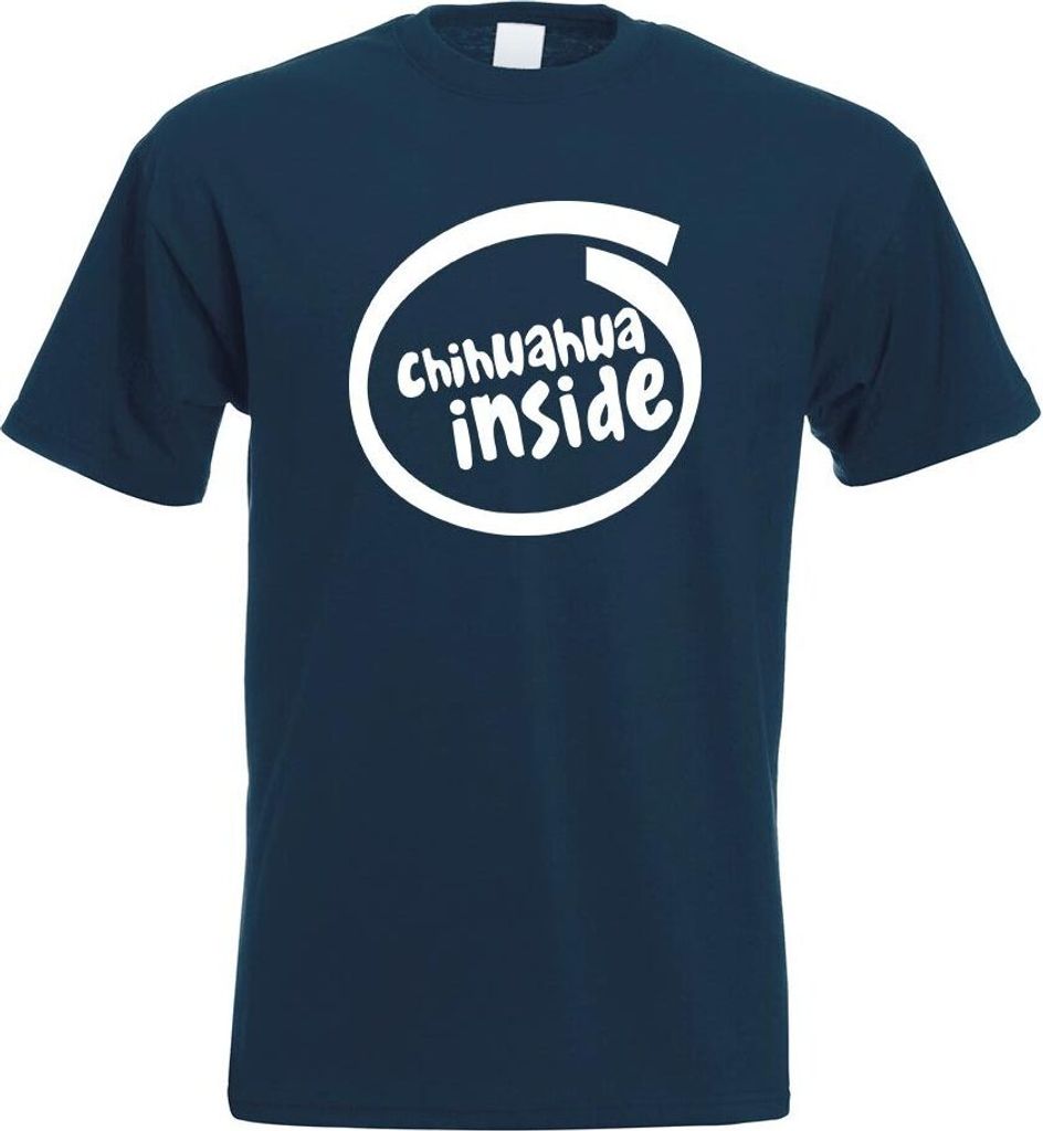 Kiwistar - T-Shirt - Navy - chihwahwa Inside Motiv Bedruckt Funshirt Design Print - mit Motiv Bedruckt - Funshirt Design - Sport - Freizeit - Herre...