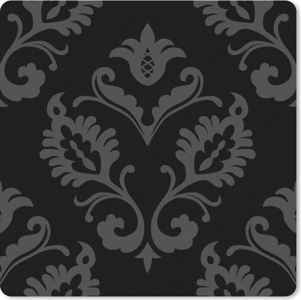 MuchoWow Mauspad Mousepad Barock - Schwarz - Muster 30x30 cm - Mousepads - Maus Mat - Pad - Mausunterlage - Gaming