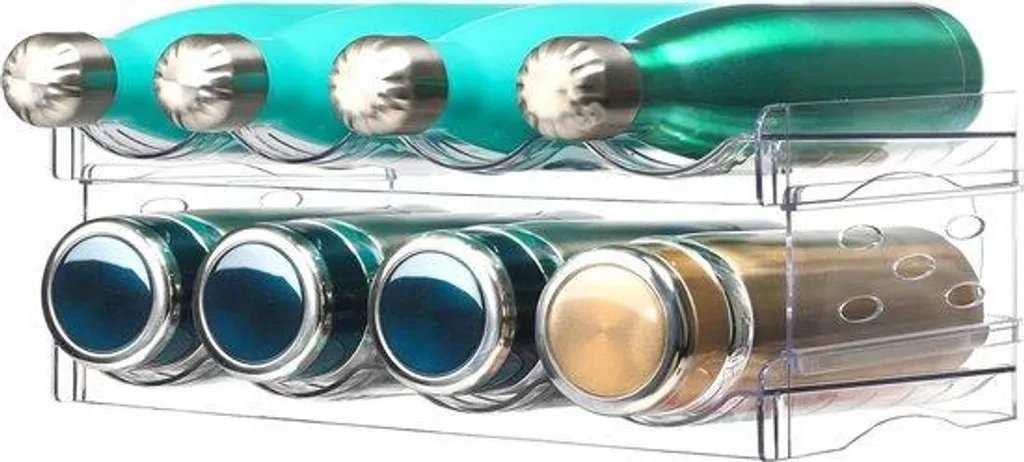 Range-bouteille horizontal empilable en plastique pour cuisine et frigo
