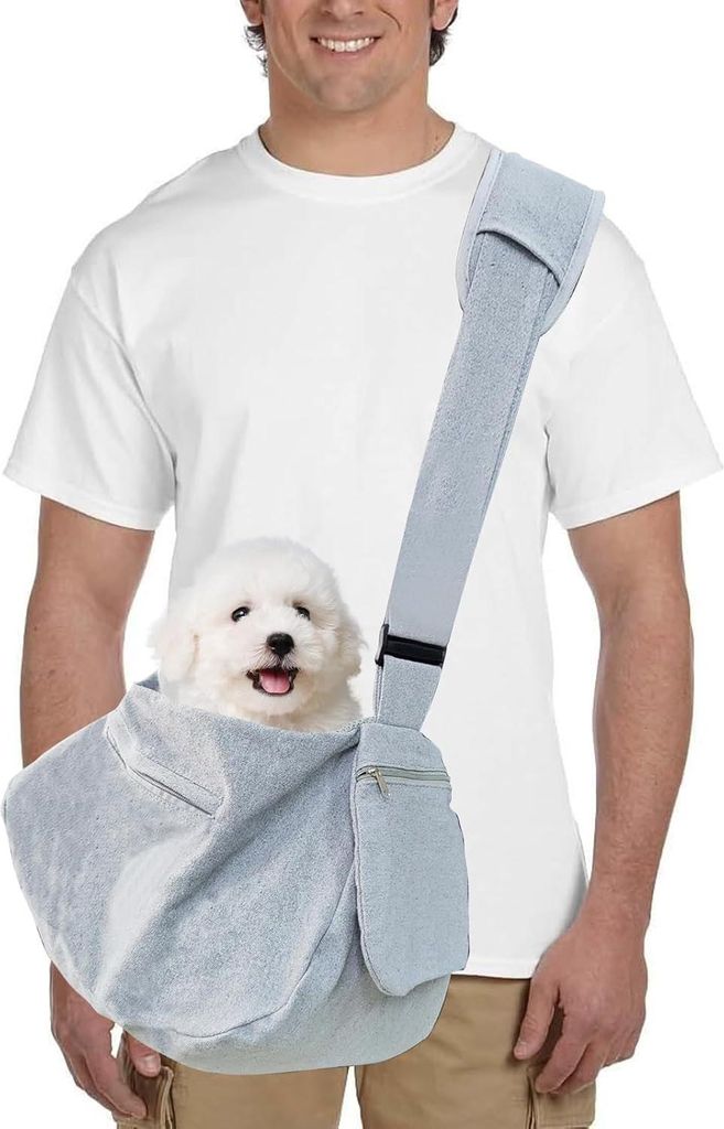 Kleine Pet Sling Carrier - Tragetasche für Hunde und Katzen mit Sicherheitsgurt
