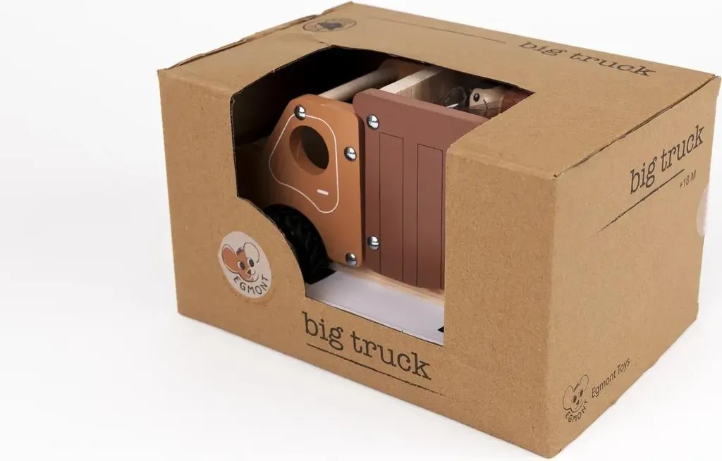 Petit camion en bois naturel Egmont Toys aux finitions artisanales - 7