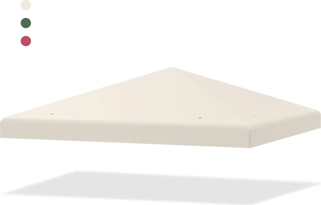 Toile de tonnelle 3x3m de rechange imperméable avec double toit Beige