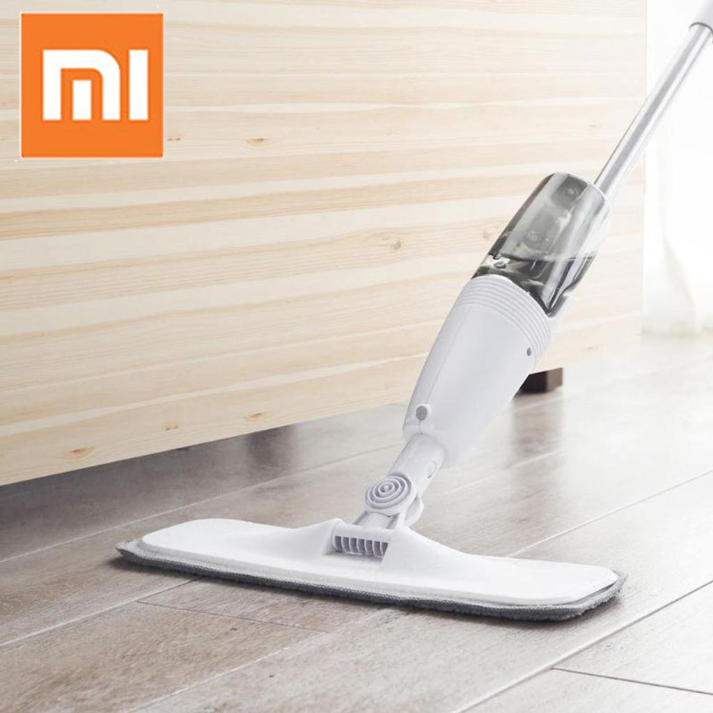Original XIAOMI Deerma Wassersprühen Sweeper Mijia Bodenreiniger Carbon Fiber Dust Mops 360 Rotat Rod 350ml Tank Waxing Mop blanc