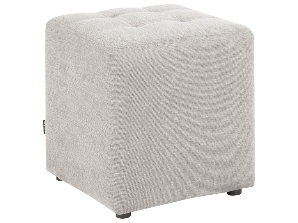 BELIANI Pouf Hocker Hellgrau Stoffbezug Gesteppt Quadratisch 38 x 38 cm Modern Sitzhocker für Flur Wohnzimmer Garderobe Schlafzimmer Kinderzimmer