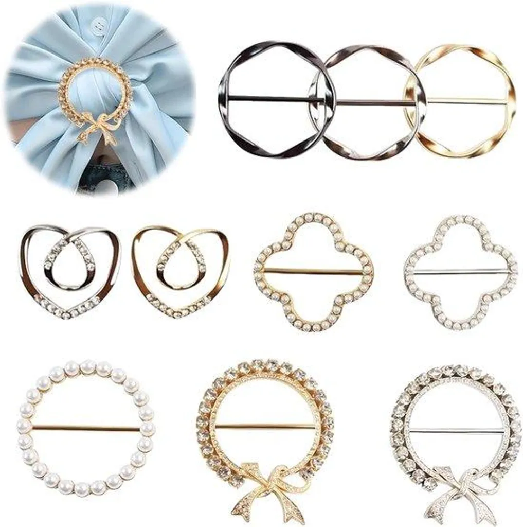 Pinces pour t-shirts et fermoirs tendance : lot de 5 broches féminines