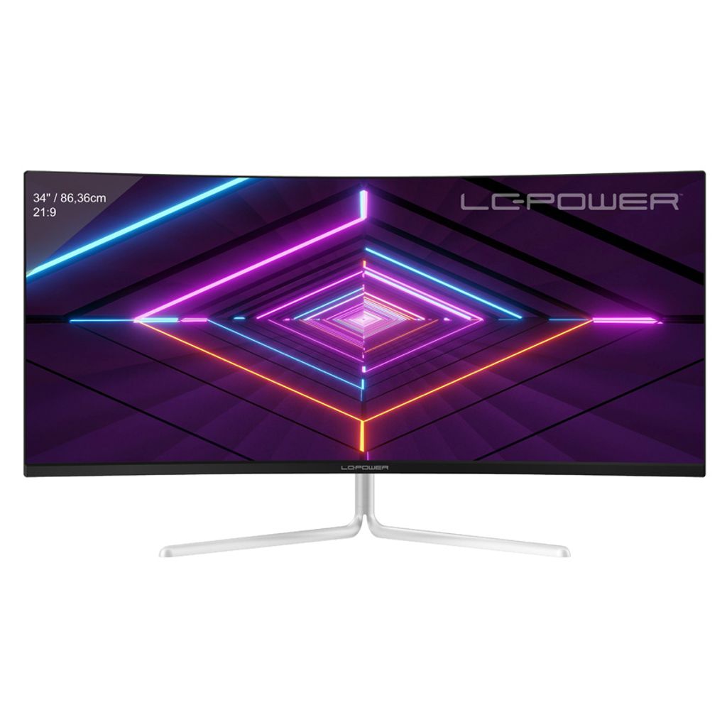 LC-Power 86,36cm (34") LC-M34-UWQHD-100-C-V3 VDP+HDMI Whit Produktbild 