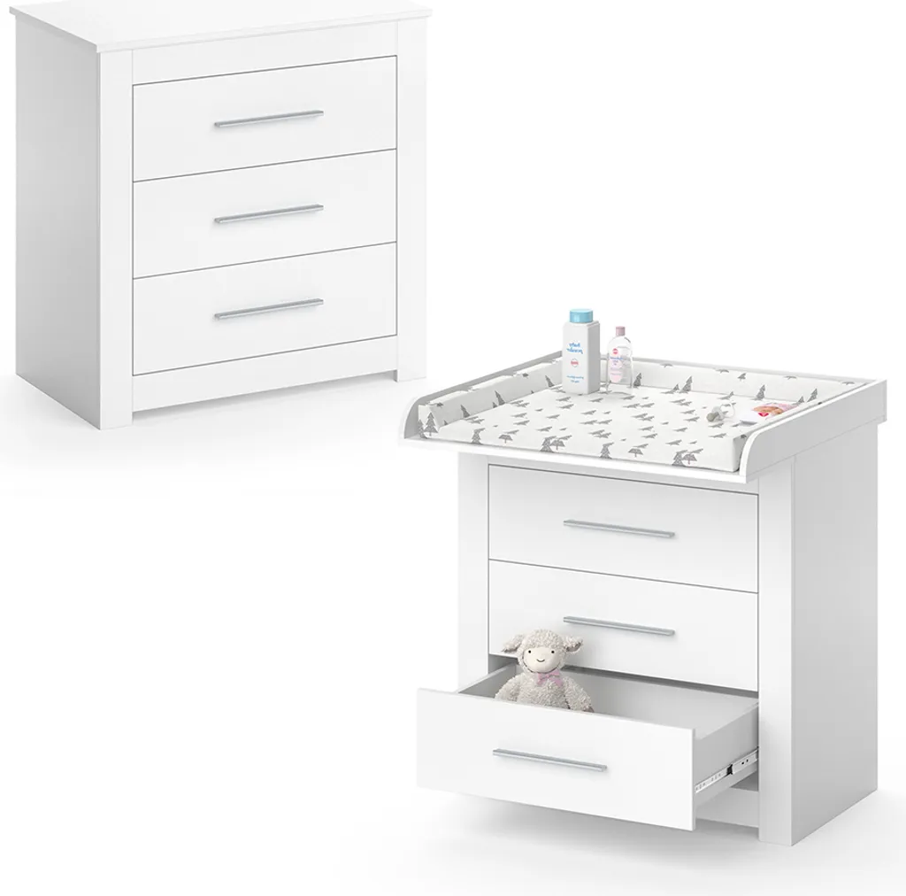 Table à langer Vicco Miro Blanche avec rangements - Commode Bébé 86cm - 7