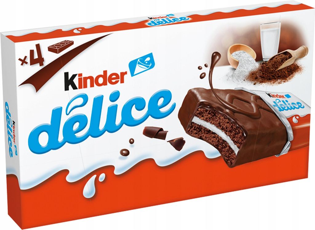 Kinder Delice Biszkopt Kakaowy Nadzienie Mleczne 4 x 39 g Produktbild 