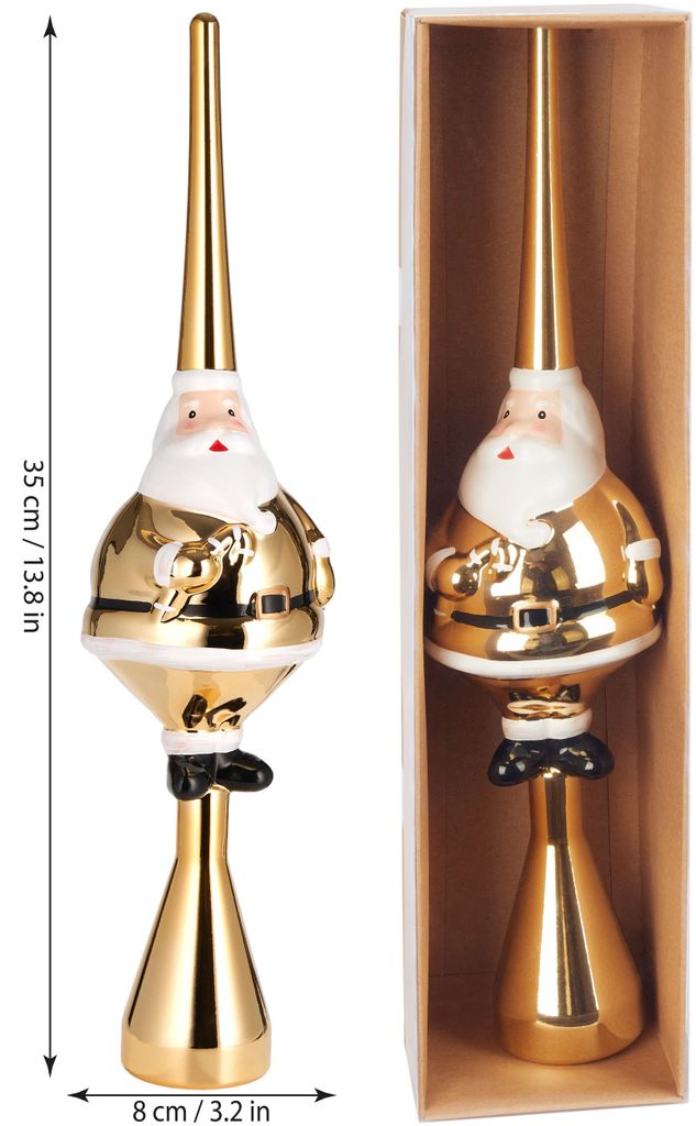 Puntale per albero di Natale con Babbo Natale e stella illuminata, decorazione per albero di Natale, decorazioni natalizie, fermatende natalizie | Leroy Merlin
