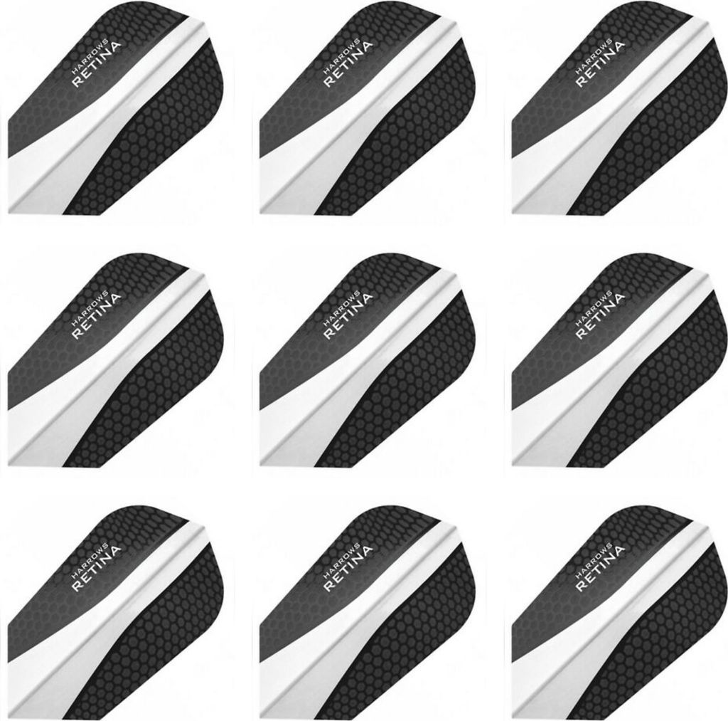 Harrows Retina Dart Flights Slim 100 Mikron Transparent Weiss | 3 Sets = 9 Flights