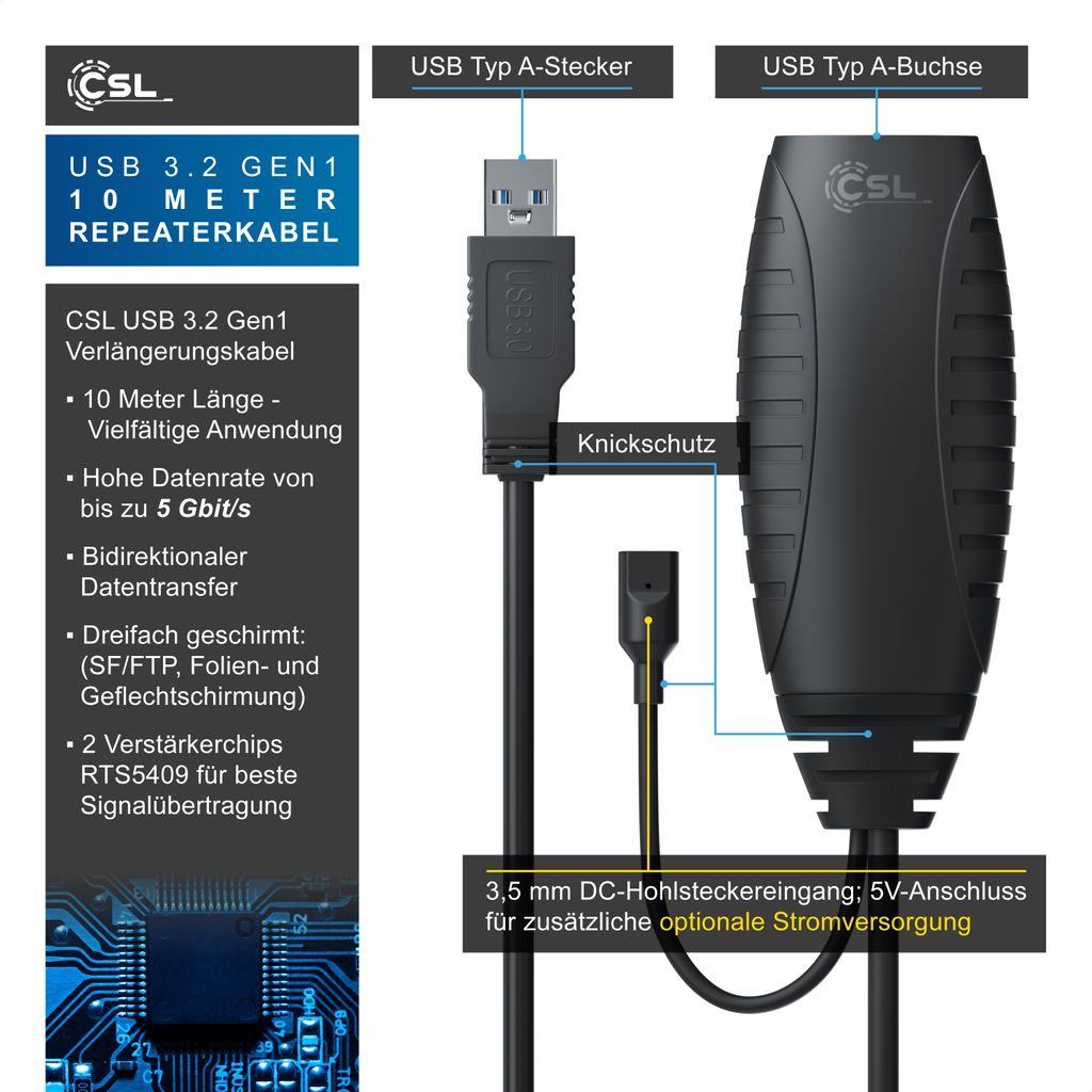 CSL 10m USB 3.2 Repeaterkabel