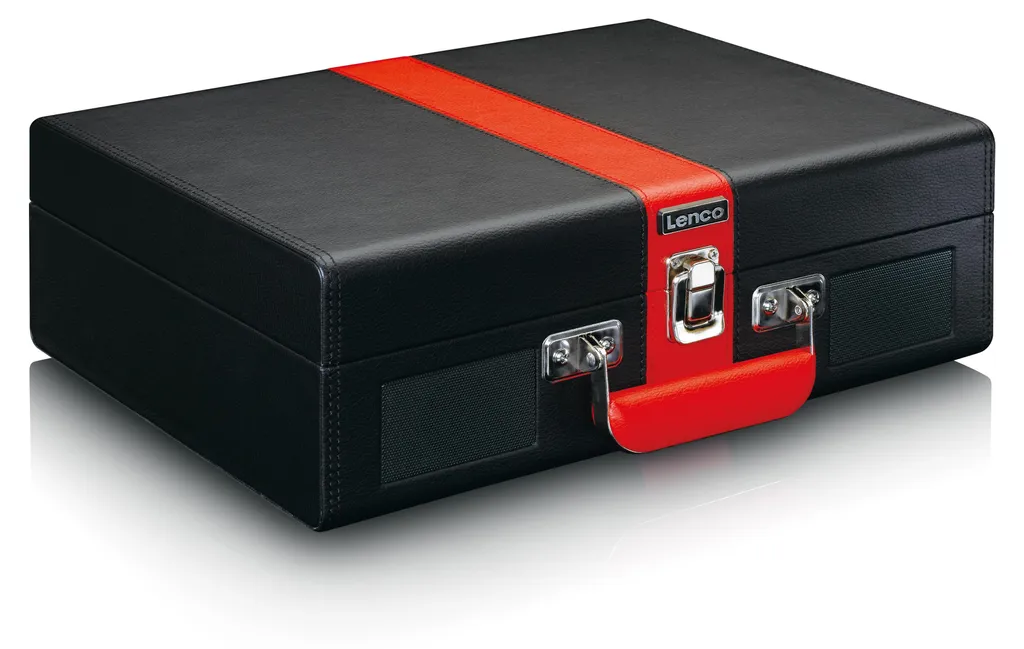 Tourne-disque Vintage Bluetooth avec Enceintes Intégrées Noir et Rouge - 5
