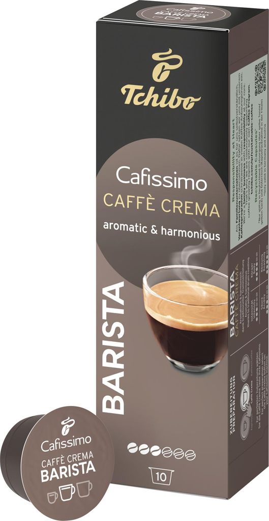 Tchibo Cafissimo Caffè Crema Barista Kaffeekapseln, 10 Stück, nachhaltig & fair gehandelt