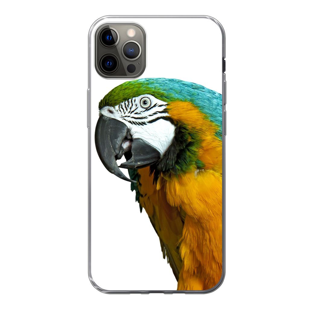 MuchoWow Handyhülle Schutzhülle Hülle für iPhone 13 Pro Max Papagei - Vogel - Federn - Porträt Silikon Softcase Handy Hülle - Mobiltelefon
