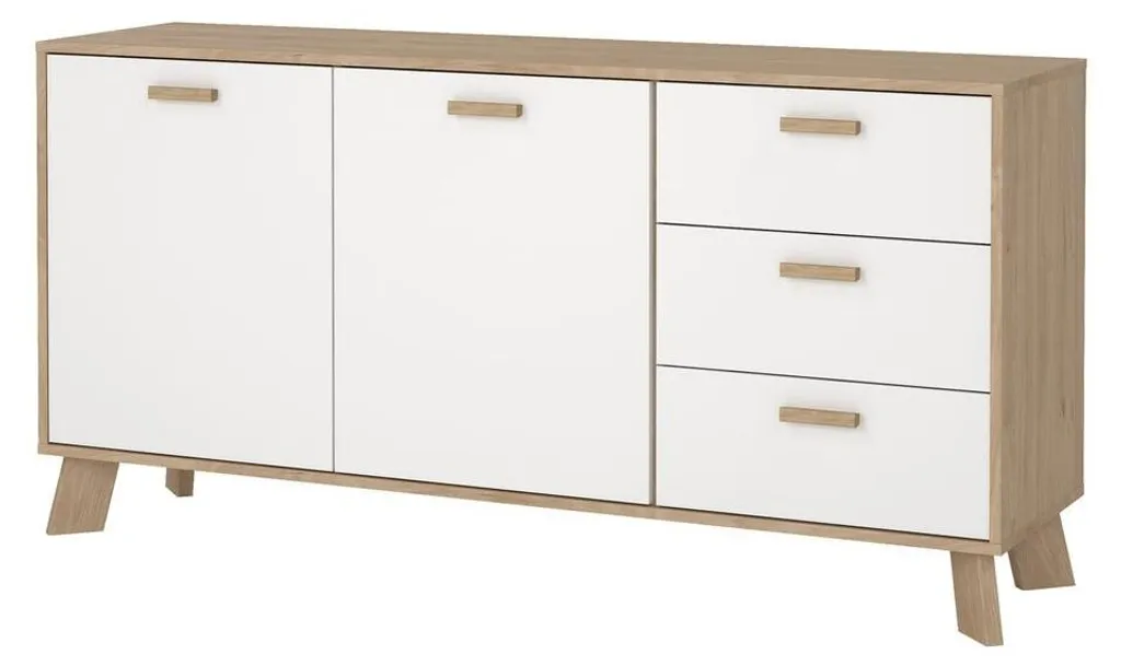 Buffet STORM : Solution Gain de Place Chêne et Blanc 147,2 cm - 5