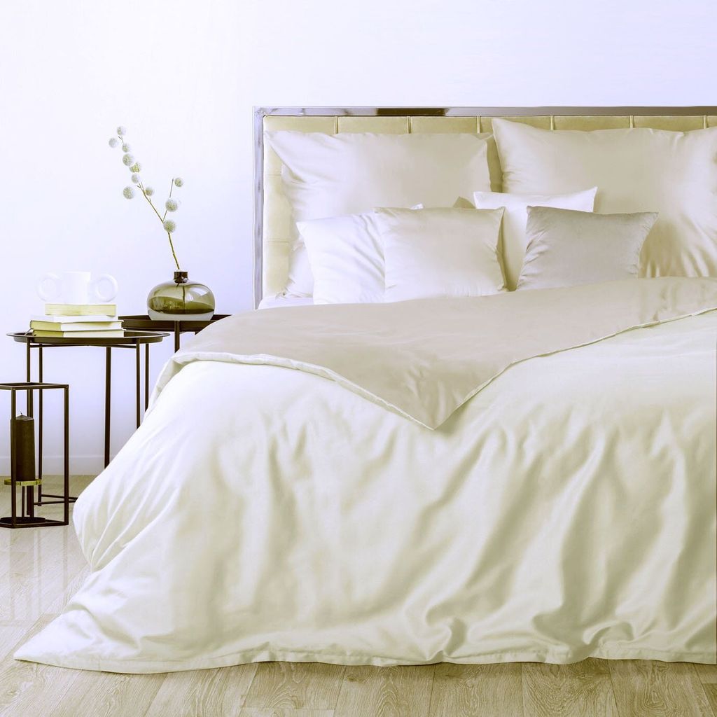 Eurofirany Bettwäschegarnitur Bettwäsche NOVA3 creme beige 220x200 cm 3 TLG SET: mit 2 Kissenbezüge 70x80 cm
