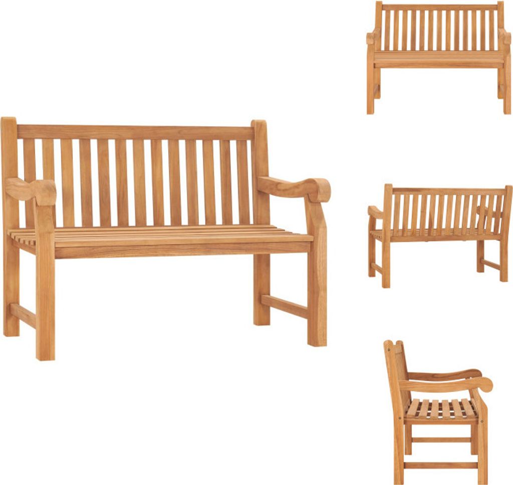 vidaXL Gartenbank 114 cm Massivholz Teak - Gartenbänke