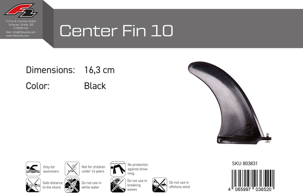 F2 Race Finne 19,4 Cm - US Box System Für Renn- & Hochgeschwindigkeitsfahrten