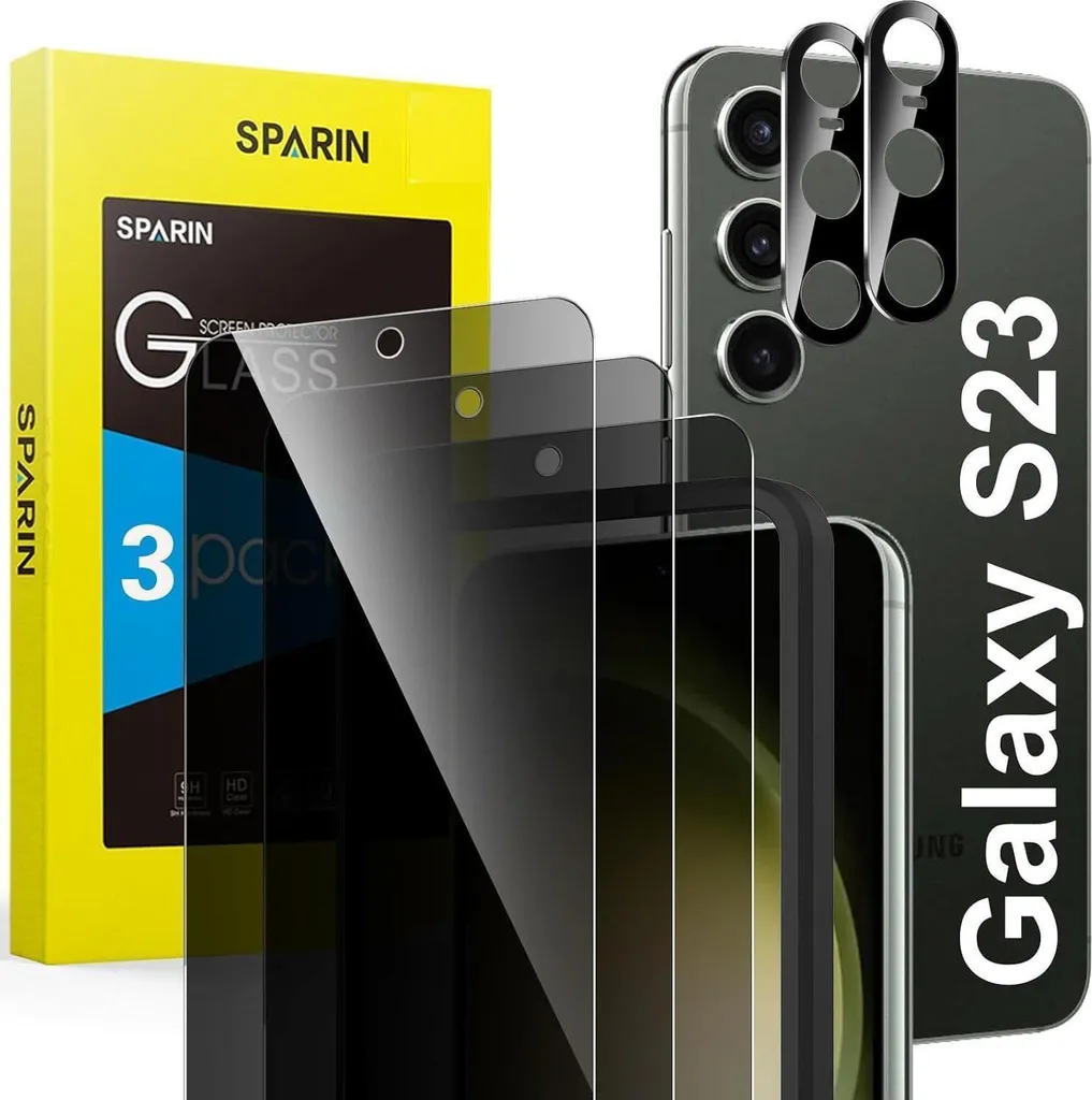Samsung S23 pellicola protettiva 3 pezzi vetro blindato protezione fotocamera 9H durezza