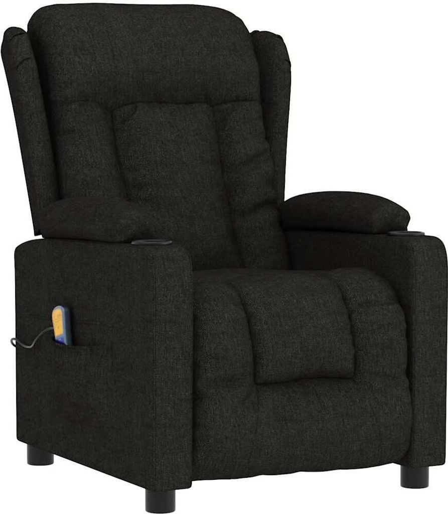 masážne kreslo vidaXL Black Fabric Obrázok produktu 