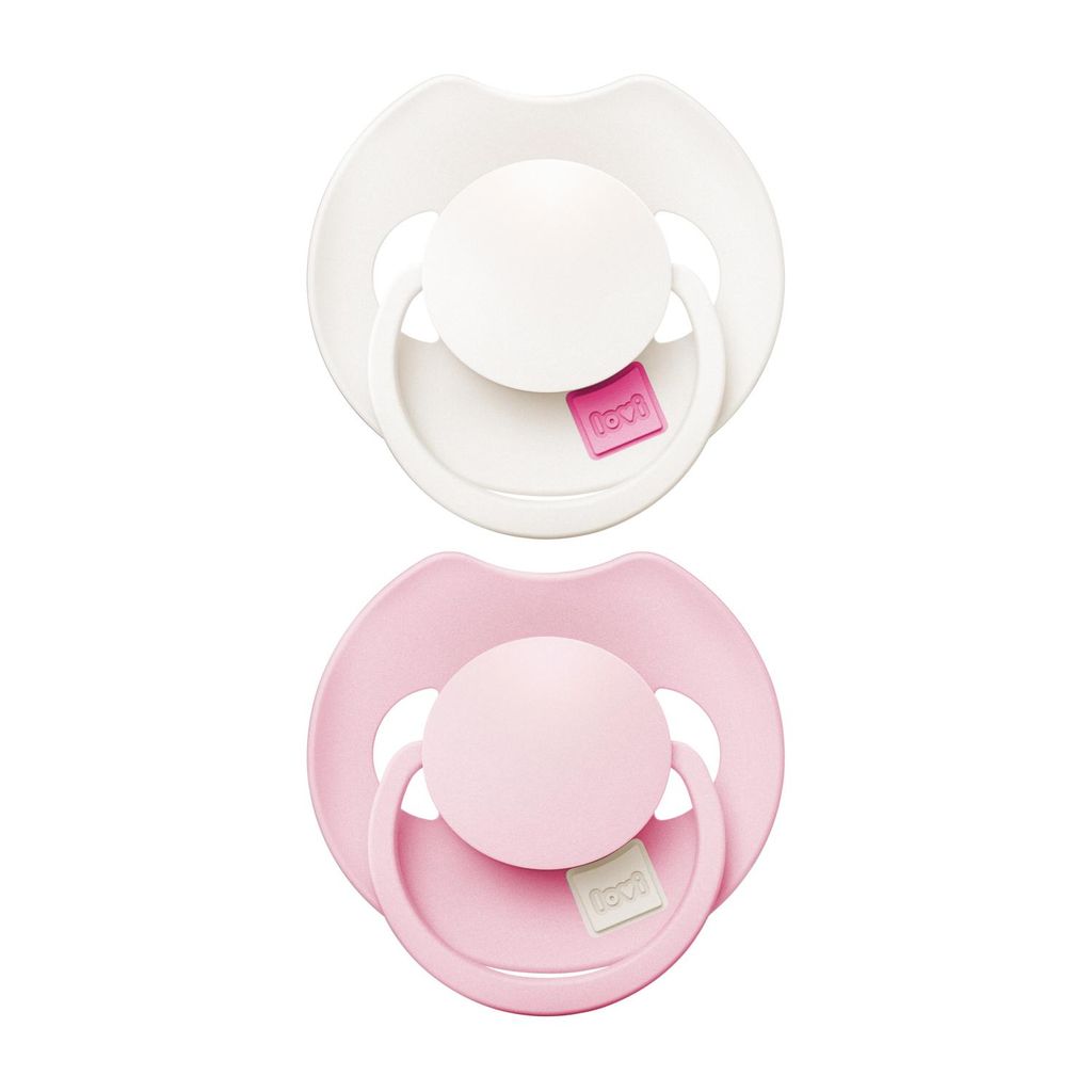 LOVI Prime Tutti Frutti Dynamischer Silikon-Schnuller Rose/Rose Cream 0-6 m 2 St. 34/454