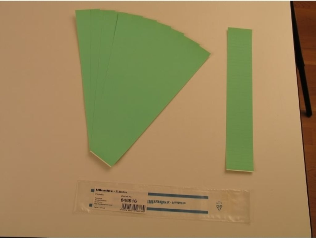 Einsteckkarten für 9,5mm Einsteckschiene 50x7,5mm VE=420 Stück lind