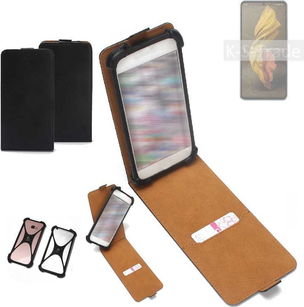 K-S-Trade Handyhülle Schutzhülle kompatibel mit Sharp Aquos R7 Hülle Case Cover Flip Style Bumper schwarz 1x