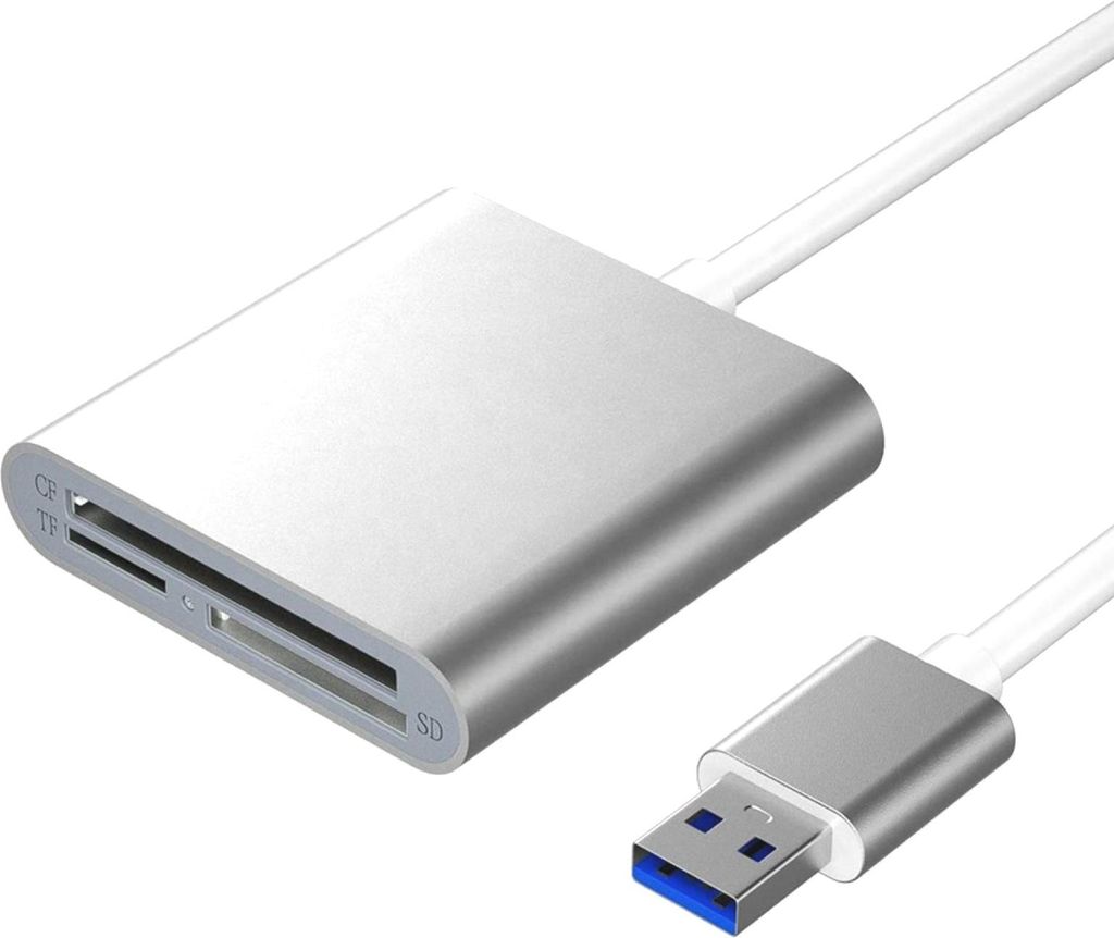 BRAINZAP USB 3.0 Kartenleser Alu Card Reader Kartenlesegerät A-i-O Micro SD SDHC CF MMC