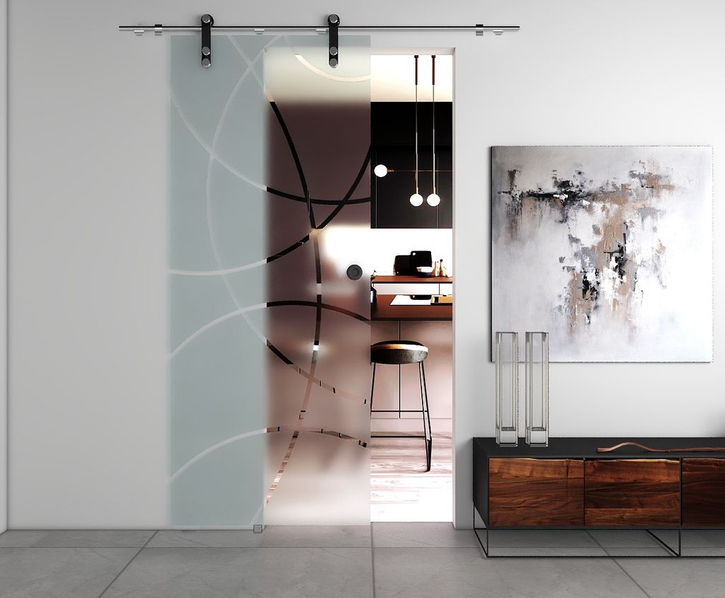 Glasschiebetür Schwebetür Glastür Schiebetür 8mm ESG Glas 77,5 x 205cm GlasHomeCenter