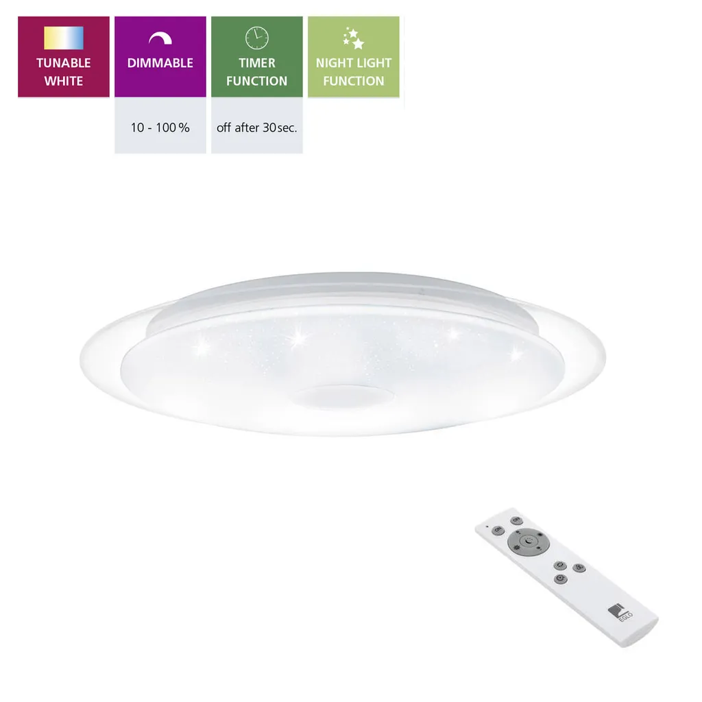 Plafonnier LED Lanciano 1 : Solution Éclairage Modulable avec Effet Cristal - 9