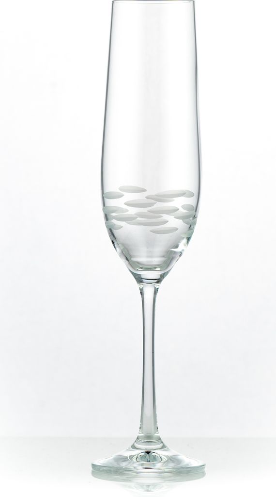 Sektgläser Sektglas Viola Stone matt geschliffen 190 ml 6er Set Bohemia Kristallglas Crystalex