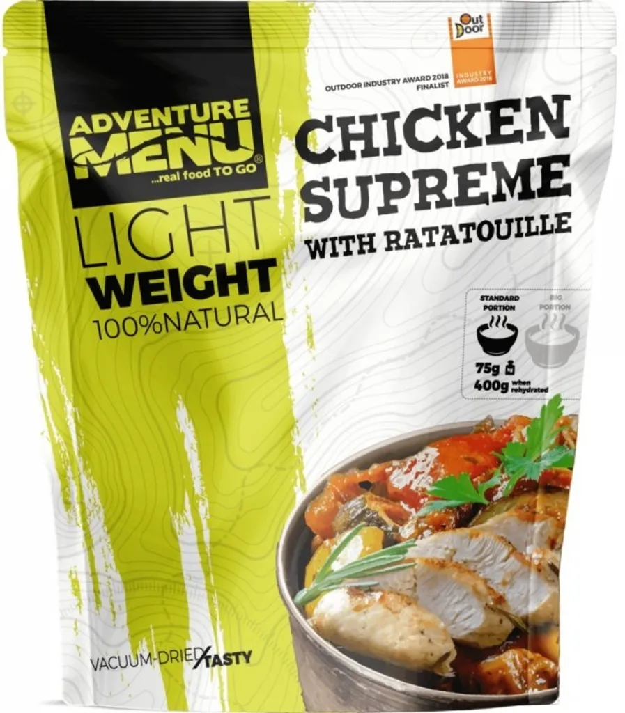 Mangez Sain en Rando avec le Suprême de Poulet Ratatouille Lyophilisé 2P