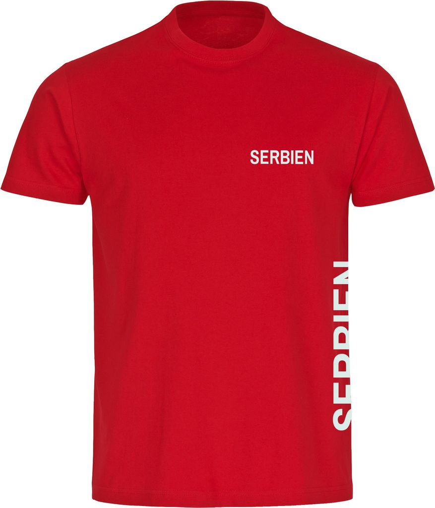 multifanshop Herren T-Shirt - Serbien - Brust & Seite, rot, Größe 3XL