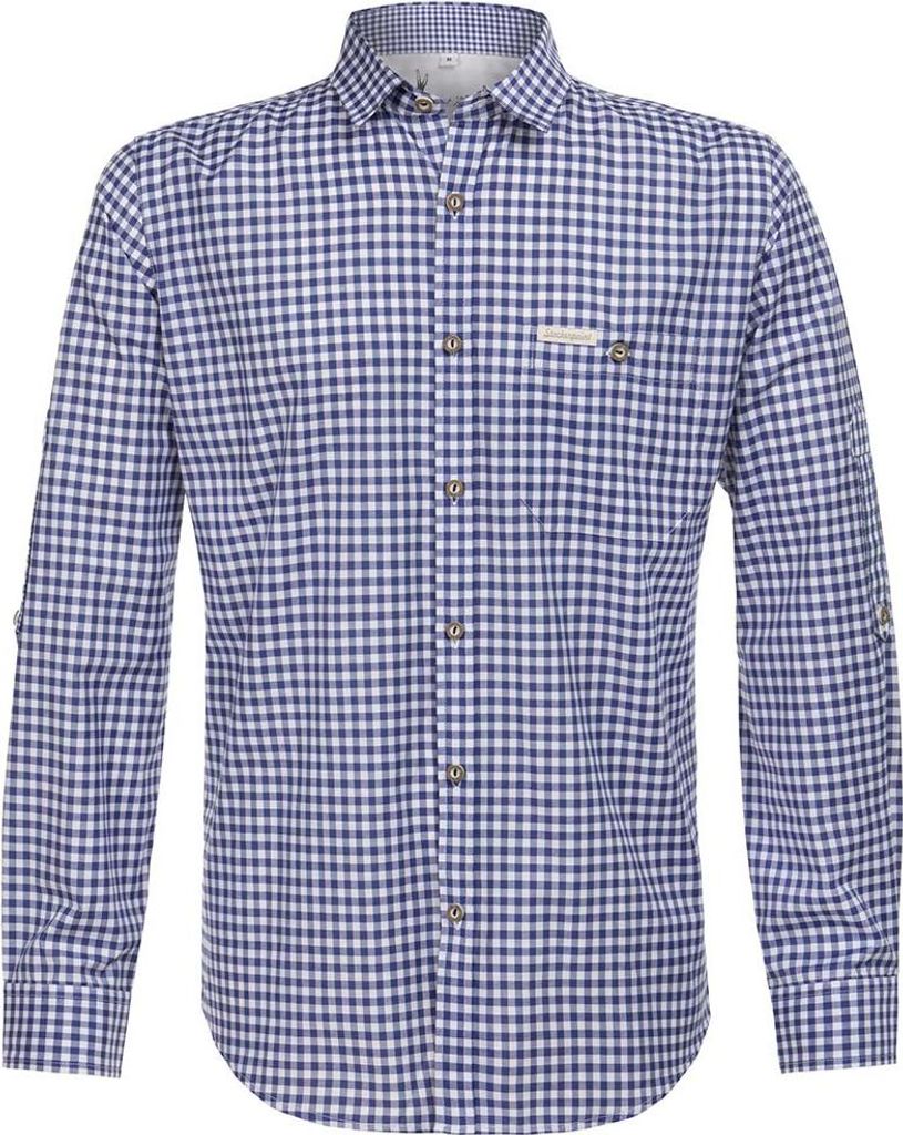 Stockerpoint Campos3 Herren Trachtenhemd, Blau, S Produktbild 