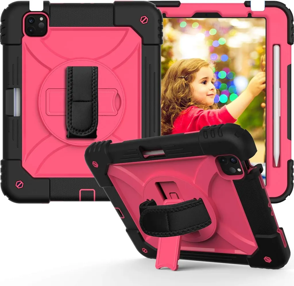 Accessorio iPad Air 5/Pro 11 Rosa | Custodia da Viaggio con Tracolla