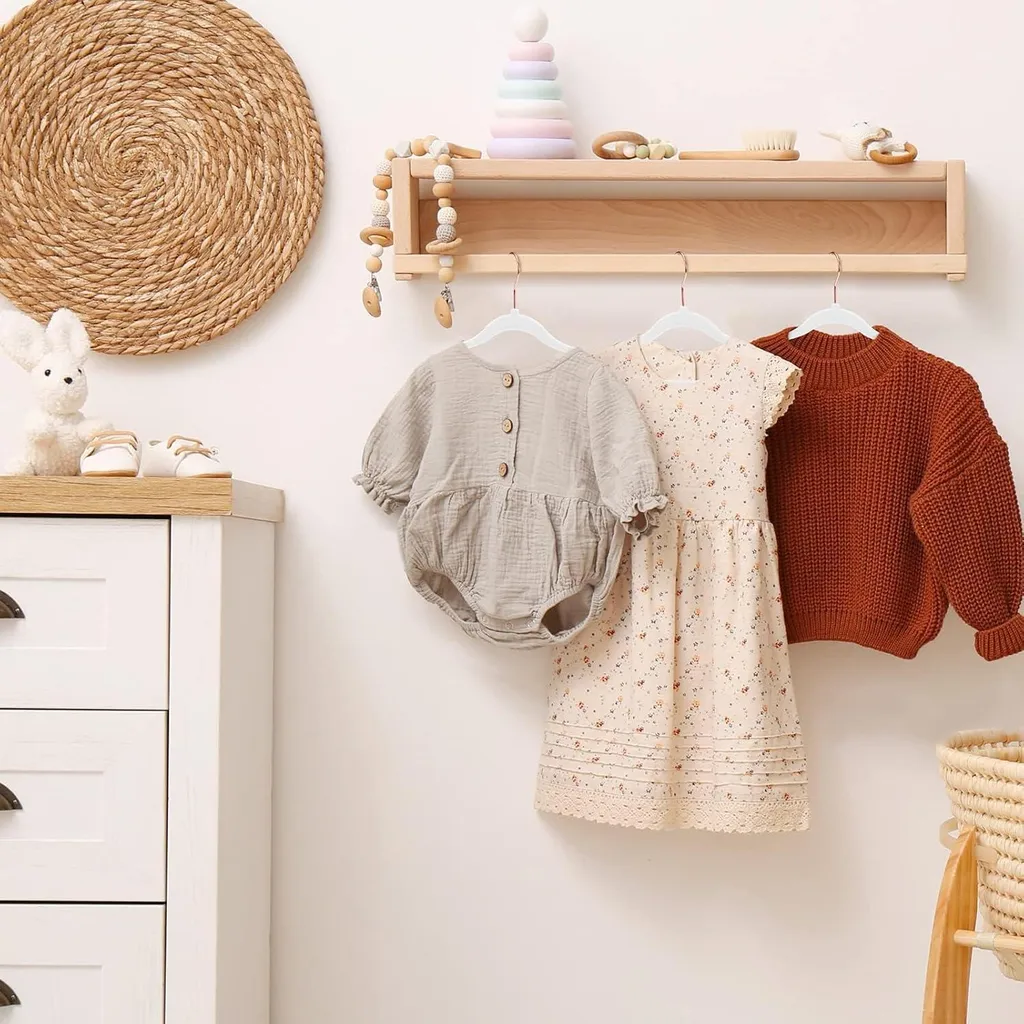 Lot de 60 cintres bébé en velours antidérapant avec crochet rose doré