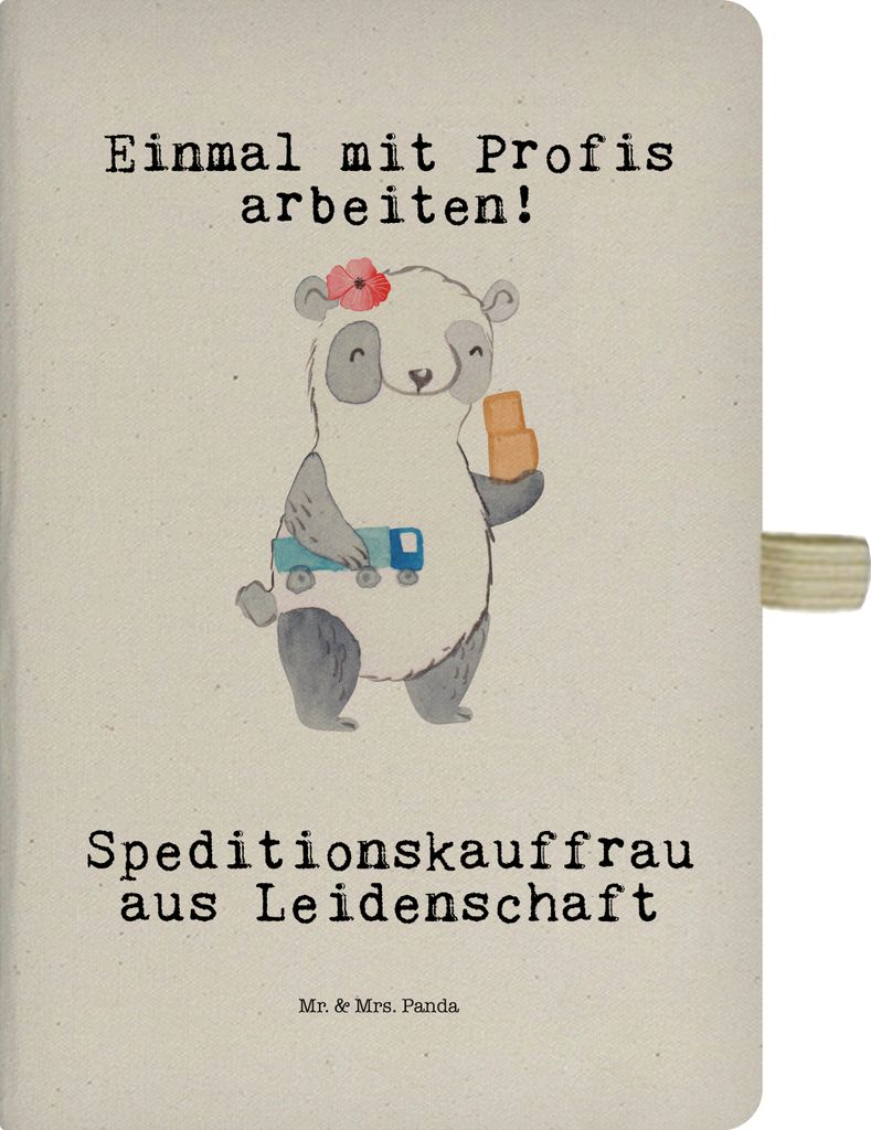 Mr. & Mrs. Panda notizbuch Speditionskauffrau Leidenschaft - Transparent - Geschenk, Tagebuch, din a5 kladde, Reisetagebuch, Skizzenbuch