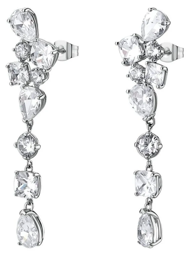 Boucles d'oreilles luxueuses avec zircone claire taille diamant