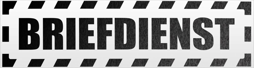 Kiwistar Briefdienst gestreift Magnetschild Schild magnetisch - 45cm Schwarz - reflektierend - Magnetfolie für Auto PKW Kfz