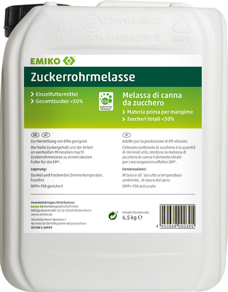 Emiko Zuckerrohrmelasse 6,5kg zur Herstellung vom EMa, Produktbild 