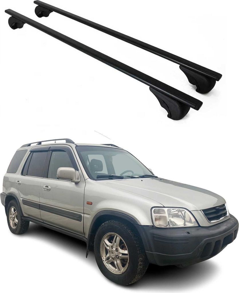 Dachträger Grundtäger für Honda CR-V mk1 1995-2001 75kg Metall Schwarz 2 tlg