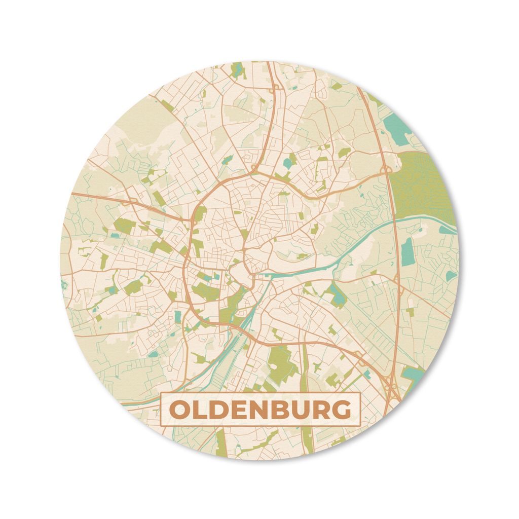 MuchoWow Mauspad Mousepad Karte - Oldenburg - Jahrgang - Karte 30x30 cm - Mousepads - Maus Mat - Pad - Mausunterlage - Tischunterlage - Schreibti...