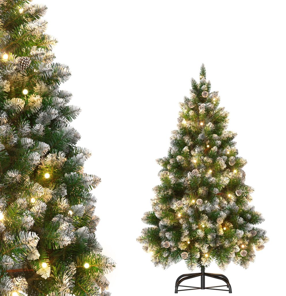 LILIIN Kunstkerstboom, 180 cm met verlichting, kunstsneeuw Productafbeelding 