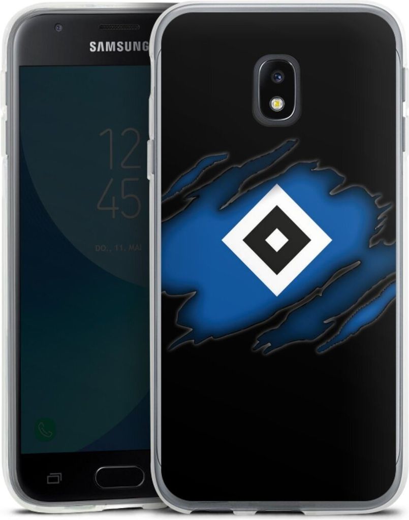 DeinDesign Handyhülle für Samsung Galaxy J3 Duos (2017) Silikon Hülle Case Smartphone Schutzhülle HSV Hamburger SV Offizielles Lizenzprodukt