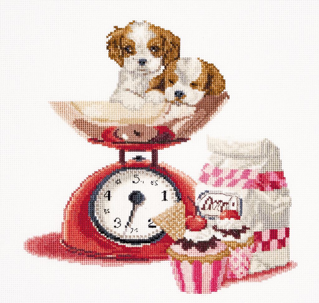Théa Gouverneur Kreuzstich-Set „Baking Puppy Aïda“, 31 x 30 cm