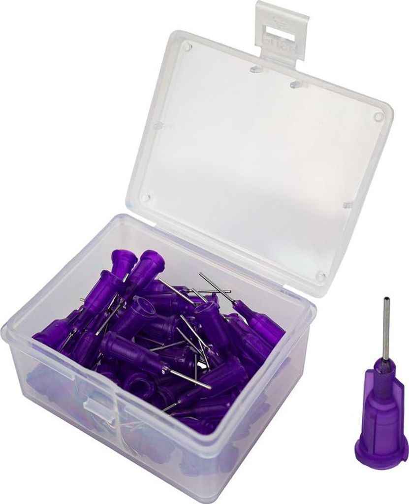 WETEC Dosiernadel, gerade, 1/2", 0,51 mm / Gauge 21, lila (Pack à 50 Stück)