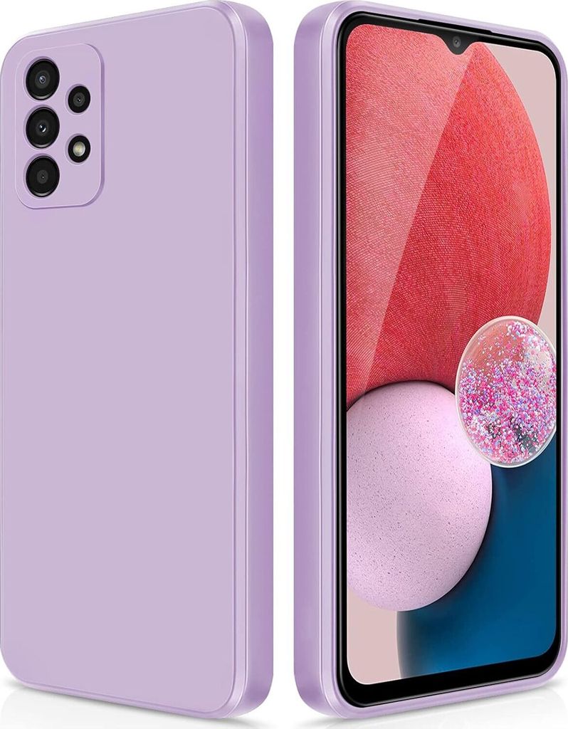 Silikon Hülle für Samsung Galaxy A13 4G Flüssigsilikon Dünn Gel Gummi Matt Kratzfeste Schutzhülle Lila