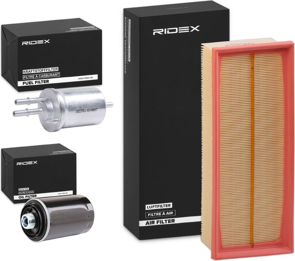 RIDEX Filterset Inspektionspaket Filtersatz für VW GOLF VI (5K1) Golf V Schrägheck (1K1) Golf VI Variant (AJ5) Golf V Variant (1K5) Passat Limousine
