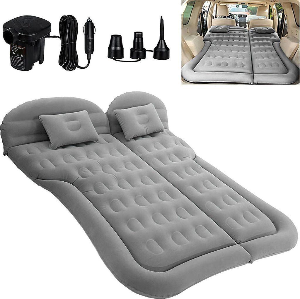 Luftbett SUV Auto-Luftbett, Luftmatratze mit Fußstütze & Luftpumpe, 175*130CM, Grau